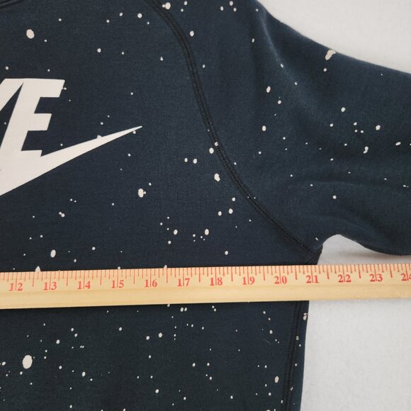 Nike Sweater Womens Medium Black Splatter Crew Neck Pullover Sweatshirt Swoosh - Picture 4 of 9